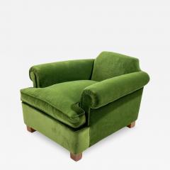 Green Velvet Club Armchair 1940s - 3445228