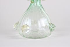 Green White Murano Glass Vase With 24k Gold Flakes by Fratelli Toso IT ca 1930 - 3363420