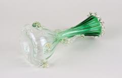 Green White Murano Glass Vase With 24k Gold Flakes by Fratelli Toso IT ca 1930 - 3363425
