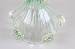 Green White Murano Glass Vase With 24k Gold Flakes by Fratelli Toso IT ca 1930 - 3363426