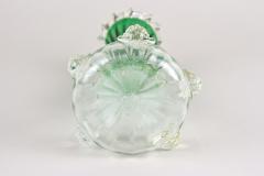 Green White Murano Glass Vase With 24k Gold Flakes by Fratelli Toso IT ca 1930 - 3363429