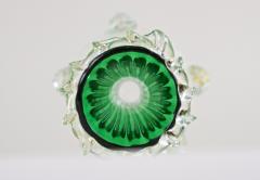 Green White Murano Glass Vase With 24k Gold Flakes by Fratelli Toso IT ca 1930 - 3363430