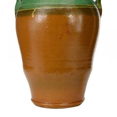 Green and Brown Glazed Ceramic Urn - 4673857