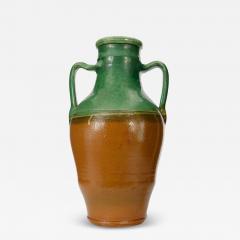 Green and Brown Glazed Ceramic Urn - 4720933