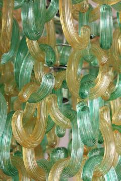 Green and Gold Murano Glass C Link Chandelier - 3137868