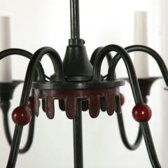 Green and Red Oxide Painted Chandelier - 3632572
