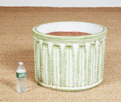 Green and White Fern Leaf Planter - 3918890