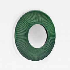 Green cane wall mirror - 4305634