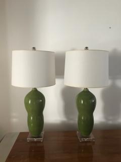 Green ceramic table lamps - 1386789