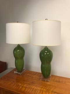 Green ceramic table lamps - 1386792