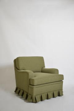 Green fabric fringe armchair 1960s  - 4684381