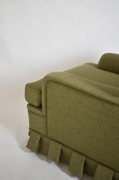 Green fabric fringe armchair 1960s  - 4684382