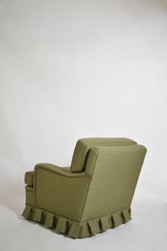 Green fabric fringe armchair 1960s  - 4684383