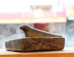 Greenlandic Soapstone Ashtray with Seal Figure - 2982257