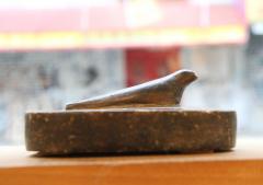 Greenlandic Soapstone Ashtray with Seal Figure - 2982258