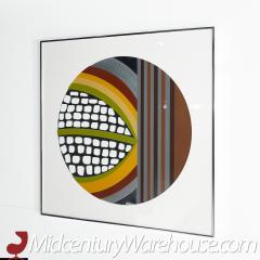 Greg Copeland Mid Century Abstract Circular Framed Mirror Wall Art - 2569242