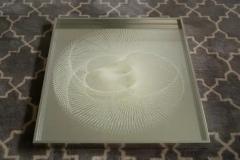 Greg Copeland Vintage Greg Copeland Lace Texture Glass Aluminum Infinity Mirror Signed - 3862591