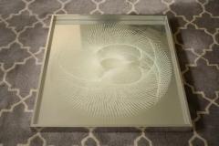 Greg Copeland Vintage Greg Copeland Lace Texture Glass Aluminum Infinity Mirror Signed - 3862595