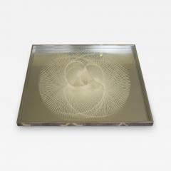 Greg Copeland Vintage Greg Copeland Lace Texture Glass Aluminum Infinity Mirror Signed - 3864511