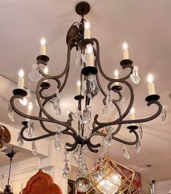 Gregorius Pineo 19 C Style Gregorious Pineo Wrought Iron Crystal Chandelier From Famous Estate - 2744707