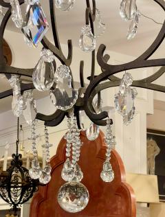 Gregorius Pineo 19 C Style Gregorious Pineo Wrought Iron Crystal Chandelier From Famous Estate - 2744716