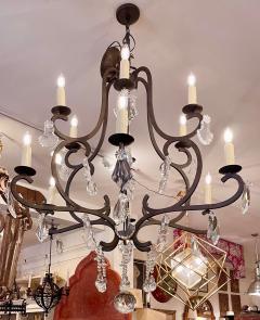 Gregorius Pineo 19 C Style Gregorious Pineo Wrought Iron Crystal Chandelier From Famous Estate - 2744722