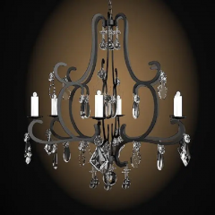 Gregorius Pineo Gregorius Pineo Rousseau Wrought Iron Twelve Light Chandelier Famous Estate - 2696440