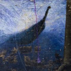 Gregory Kitterle Sogno di Oro Golden Dream Symbolist Figurative Painting in Blue and Gold - 3816847