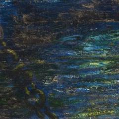 Gregory Kitterle Sogno di Oro Golden Dream Symbolist Figurative Painting in Blue and Gold - 3816849