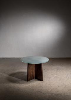 Greta Magnusson Grossman Cruciform wood coffee table with glass top - 3381291