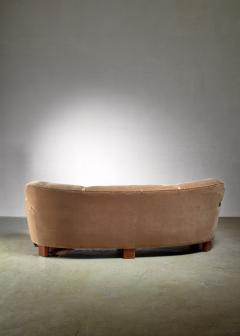 Greta Magnusson Grossman Curved brown three seater sofa Sweden 1940s - 1132997