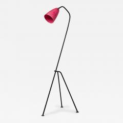 Greta Magnusson Grossman Greta Grossman Mid Century American Grasshopper Red Floor Lamp - 4289822