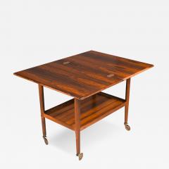 Grete Jalk Danish Modern Expandable Rosewood Bar Cart Grete Jalk for Poul Jeppesen - 3017523