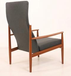 Grete Jalk Distinctive Scandinavian Modern Tall Back Teak Armchair Designed by Grete Jalk - 2986384