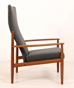 Grete Jalk Distinctive Scandinavian Modern Tall Back Teak Armchair Designed by Grete Jalk - 2986385