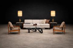 Grete Jalk Grete Jalk Armchair in Caviuna Mushroom Brown Boucl Rino Levi Brazil 1960s - 4526614