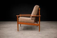 Grete Jalk Grete Jalk Armchair in Caviuna Mushroom Brown Boucl Rino Levi Brazil 1960s - 4526621