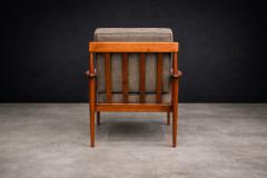 Grete Jalk Grete Jalk Armchair in Caviuna Mushroom Brown Boucl Rino Levi Brazil 1960s - 4526625