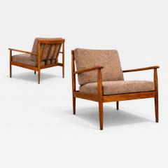 Grete Jalk Grete Jalk Armchair in Caviuna Mushroom Brown Boucl Rino Levi Brazil 1960s - 4538899