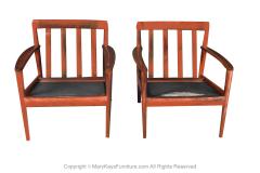 Grete Jalk Grete Jalk Danish Model 56 1960 s Pair Rosewood Lounge Chairs - 2978084