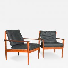 Grete Jalk Grete Jalk Danish Model 56 1960 s Pair Rosewood Lounge Chairs - 2983892