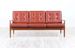 Grete Jalk Grete Jalk Model 128 Cognac Leather Teak 3 Seater Sofa for France S n - 2235131