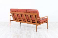 Grete Jalk Grete Jalk Model 128 Cognac Leather Teak 3 Seater Sofa for France S n - 2235132