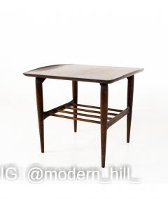 Grete Jalk Grete Jalk Style Bassett Mid Century Danish Curved Edge Walnut Side End Tables - 1818194