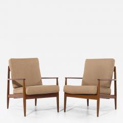 Grete Jalk Grete Jalk for France and Son F118 Mid Century Danish Teak Lounge Chairs Pair - 4055398