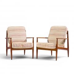 Grete Jalk Grete Jalk for France and Sons Mid Century Danish Teak Lounge Chairs Pair - 4644544