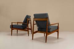 Grete Jalk Pair of Grete Jalk Model 118 armchairs in Teak for France Daverkosen 1950s - 2947785