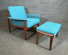 Grete Jalk Vintage Danish Mid Century Modern Teak Lounge Chair and Ottoman by Grete Jalk - 3414630