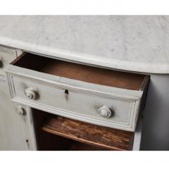 Grey Painted Buffet with Marble Top - 4128647