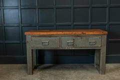 Grey Painted Workshop Table Bench - 1962817